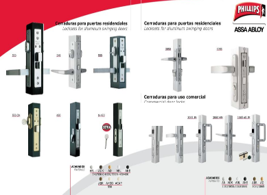 Catálogo Cerraduras para Puertas de Aluminio