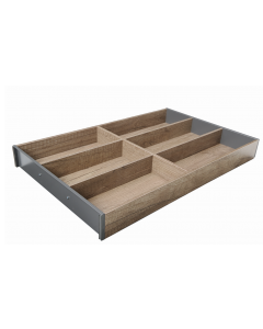 AMBIA-LINE Bandeja-cubertero para LEGRABOX Cajón, Diseño en madera, 6 Cuberteros, LN=500 mm, Ancho=300 mm