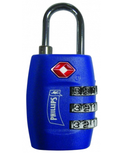 CANDADO DIGITAL DE COMBINACIÓN AJUSTABLE 3 DÍGITOS MOD. TSAP3 AZUL/PLÁSTICO