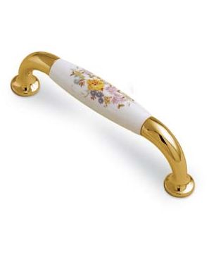 Jaladera de procelana blanca Mod.9710.100 dorada