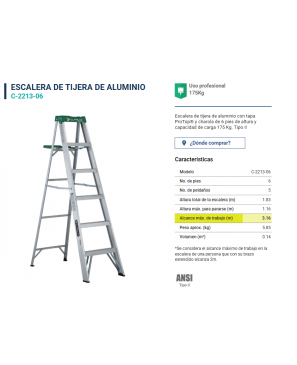 Mod. C-2213-06 Escalera de Tijera 