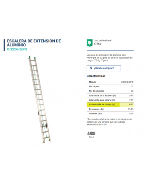 Mod. C-2224 32PG Escalera de Extensión