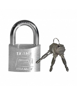CANDADO METÁLICO 16 PERNOS 50 MM MOD. TX-150 LLAVE TETRA EXTRA SEGURIDAD
