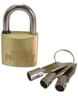 CANDADO DE LATÓN SÓLIDO 7 PERNOS 40 MM MOD. ST-40 ALTA SEGURIDAD
