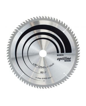 Hoja de sierra circular Optiline Wood Ø254, orificio de 25.4mm, 80 dientes