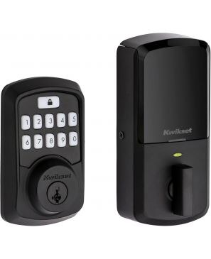 Kwikset 99420-003 Aura Bluetooth Smart Lock - con seguridad SmartKey, Negro Matte