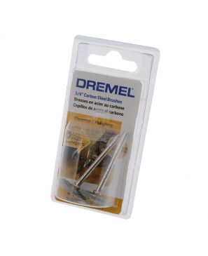 Dremel Juego de accesorios de cepillo para polvo de acero al carbono 428, 2 cepillos (19 mm) para limpiar y quitar el óxido de materiales metálicos 