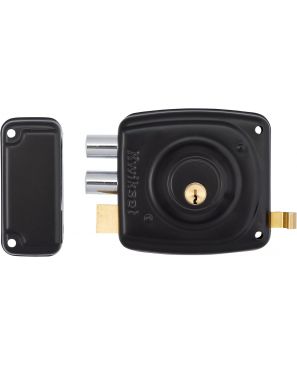 Kwikset 91910 Cerradura de Sobreponer 2 bulones (barras) 50mm varios colores (Negro, Izquierdo) 