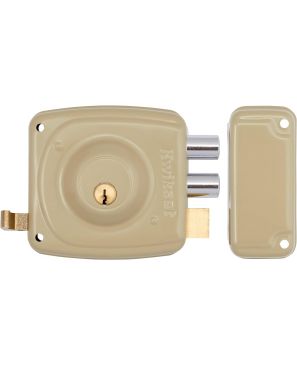 Kwikset 91910 Cerradura de Sobreponer 2 bulones (barras) 50mm varios colores (Beige, Derecho) 