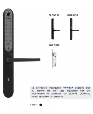 HV-660A MAIN/ HUELLA/BIG MORTISE/BLACK/ABATIBLE