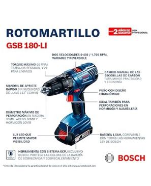 06019F83G0 GSB 180-LI ROTOMART 1/2 18V +2BAT+MALET