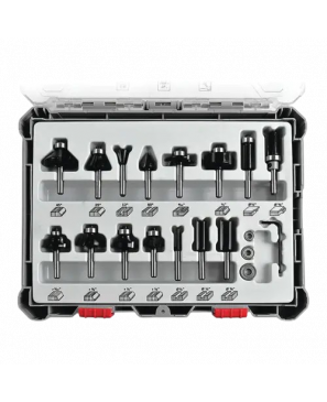  Set de Fresas Mezclado ¼” vástago 15 Pzs