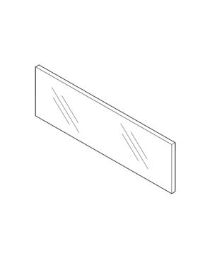 LEGRABOX Elemento de inserción - delante, Altura 138 mm, ANM=1200 mm (15/16 mm), Vidrio transparente, para LEGRABOX pure/free
