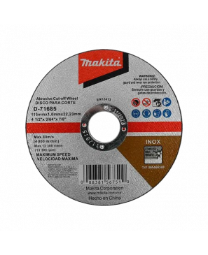  DISCO P/CORTE INOX 115X1.0X22.23MM