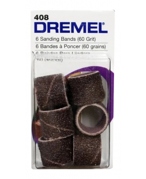 Cintas para lijar, grano 60, 1/2", paquete de 6 Dremel 408