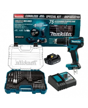 Combo Makita Dhp485syx6 Rotomartillo+cargador+kit Accesorios