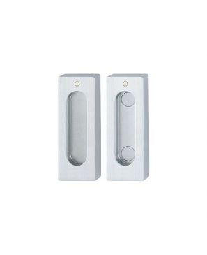 468 UÑERO RECTANGULAR DE ALUMINIO ACABADO GRIS ACERO CLARO PARA PUERTA CORREDIZA DE CRISTAL
