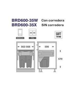 BRD600-35X 1-35 562X568X570 BOTE SIN GUIA P/BLUM G