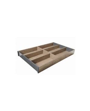AMBIA-LINE Bandeja-cubertero para LEGRABOX Cajón, Diseño en madera, 6 Cuberteros, LN=500 mm, Ancho=300 mm