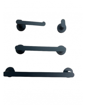 Set de accesorios para baño negro mate