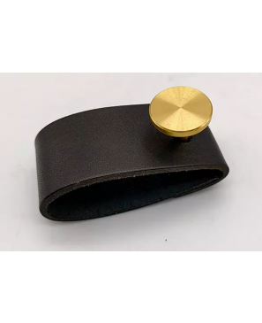 J028 BLACK JALADERA LATON PIEL NEGRO