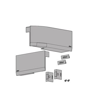 Compás abatible AVENTOS HK top, Conjunto de tapas (incl. Interruptor de activación para taladrar, incluido), dra+izq, para SERVO-DRIVE