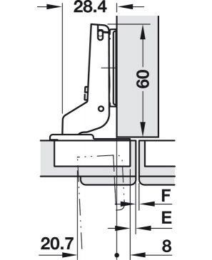 BISAGRA CAZOLETA MONTAJE INTERMEDIO