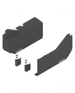 Compás abatible vertical AVENTOS HL, Tapa grande (incl. Interruptor de activación para taladrar, incluido), liso, dra+izq, para Apto para SERVO-DRIVE, con impresión (Aviso de seguridad)