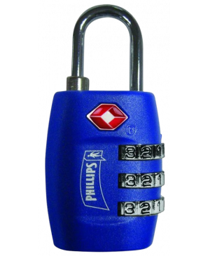 CANDADO DIGITAL DE COMBINACIÓN AJUSTABLE 3 DÍGITOS MOD. TSAP3 AZUL/PLÁSTICO