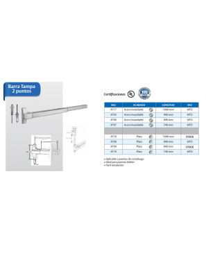 MX4709 BARRA TAMPA 2PTO 840 UI TESA