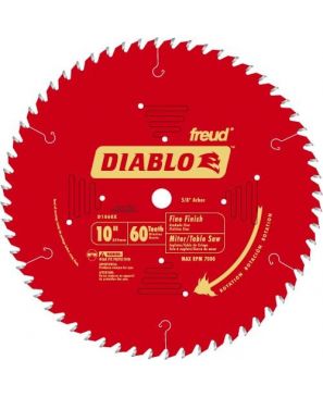 Diablo D1060X 10" 60T Diablo fino acabado para picar y sierra de mesa Bl 