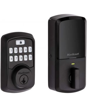 Kwikset 99420-003 Aura Bluetooth Smart Lock - con seguridad SmartKey, Negro Matte