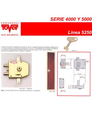 CERRADURA MOD. 5250 CROMO. 