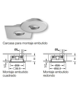 Carcasa, para  LED 2090/3090 Color Nikel