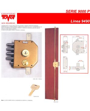 CERRADURA ALTA SEGURIDAD MOD. 9490 