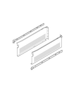 perfil de acero METABOX H (150 mm), extensión parcial, 25 kg, LN=450 mm, vers. p. atorn., izquierda/derecha