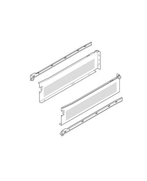 perfil de acero METABOX K (118 mm), extensión parcial, 25 kg, LN=550 mm, vers. p. atorn., izquierda/derecha