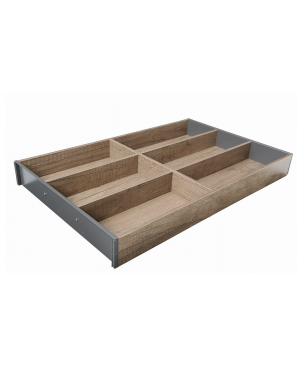 AMBIA-LINE Bandeja-cubertero para LEGRABOX Cajón, Diseño en madera, 6 Cuberteros, LN=500 mm, Ancho=300 mm