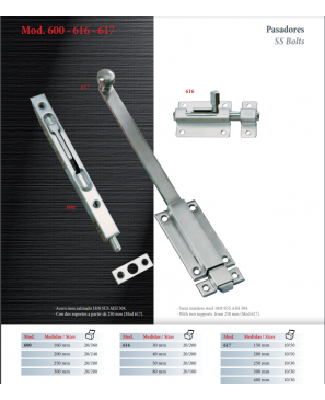 MOD.600 150MM. PASADOR ACERO INOX. 