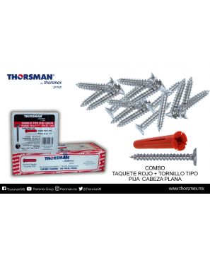 Combo rojo 100 taq+100 tornillo tipo pija 10x11/2