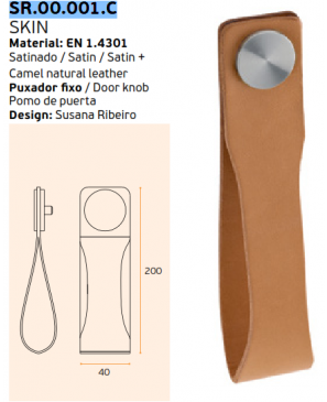 SR.00.001 CAMEL POMO DE PUERTA CON PIEL JNF