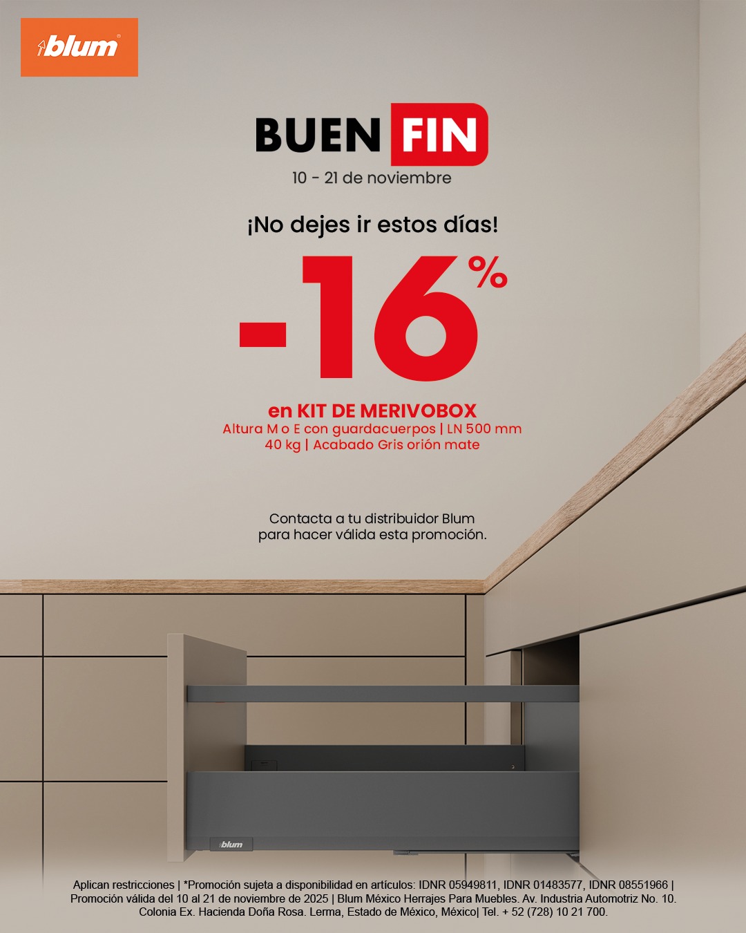 ¡El Buen Fin llegó a Casa Ikeda! Equipa tus Proyectos con la Calidad Insuperable de MERIVOBOX de Blum